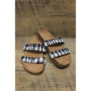 Madewell The Loretta Slide Sandal Women's‎ Size 9.5 Gingham Check